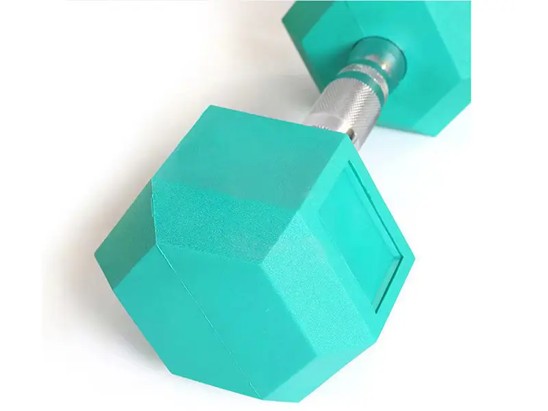Colored Rubber Encased Hex Dumbbell
