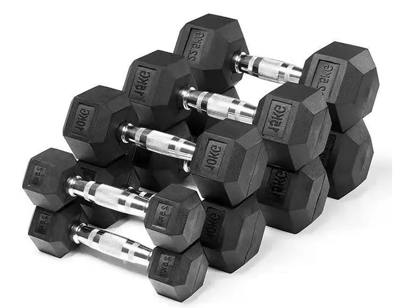 Black Hex Dumbbells