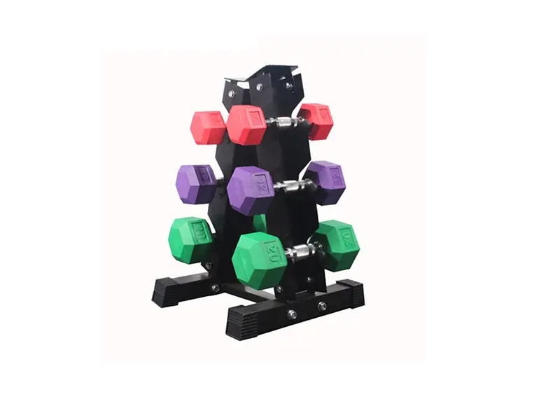 Colored Rubber Encased Hex Dumbbell